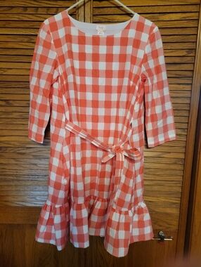 Persifor Cute Summer Peach Gingham Dress Size Medium